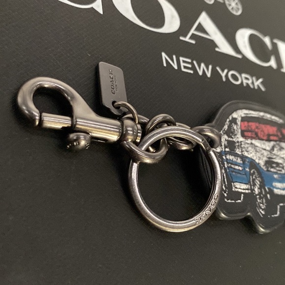 NWOT Coach Leather Camaro Race Car Key Fob Chain Keychain Bag Charm Legendary - Picture 3 of 7